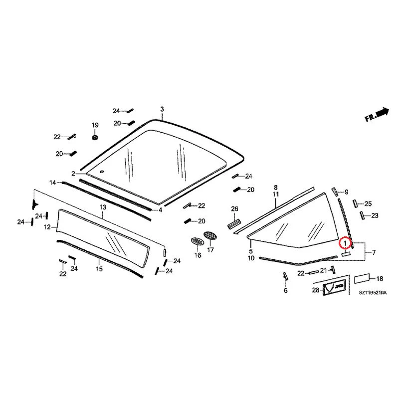 [NEW] JDM HONDA CR-Z ZF1 2012 Rear Windshield Glass GENUINE OEM - Image 2