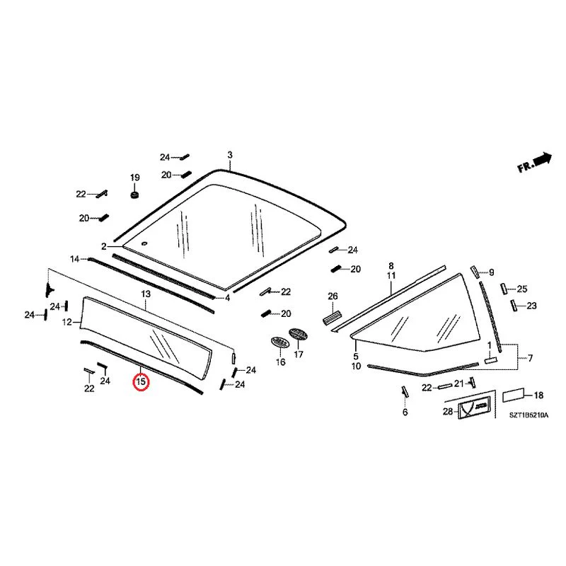 [NEW] JDM HONDA CR-Z ZF1 2012 Rear Windshield Glass GENUINE OEM - Image 21