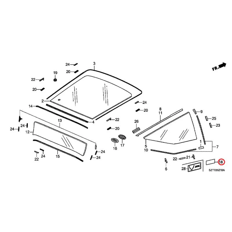 [NEW] JDM HONDA CR-Z ZF1 2012 Rear Windshield Glass GENUINE OEM - Image 25