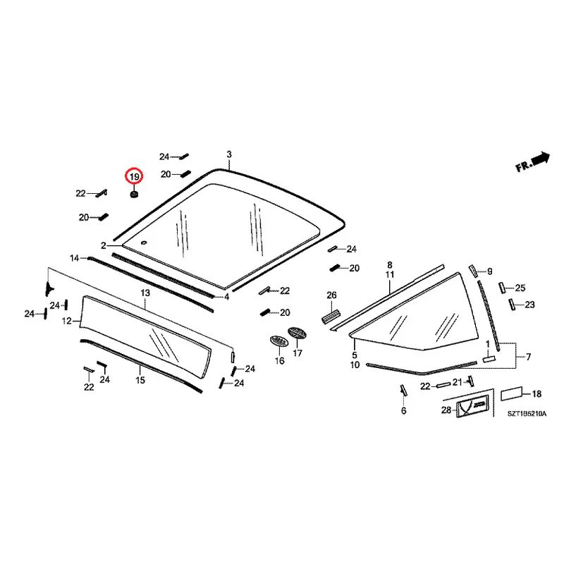 [NEW] JDM HONDA CR-Z ZF1 2012 Rear Windshield Glass GENUINE OEM - Image 26