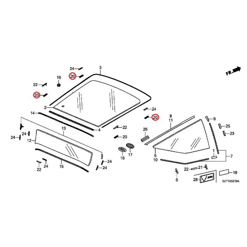 [NEW] JDM HONDA CR-Z ZF1 2012 Rear Windshield Glass GENUINE OEM - Image 27