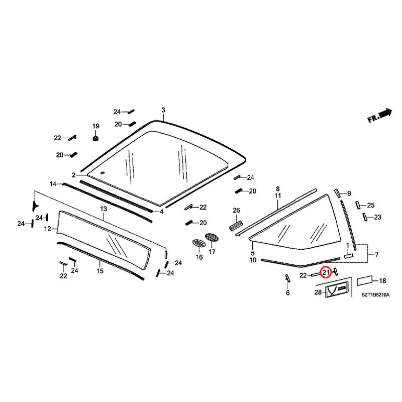 [NEW] JDM HONDA CR-Z ZF1 2012 Rear Windshield Glass GENUINE OEM - Image 28