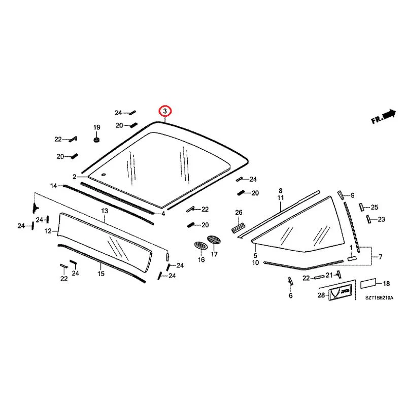 [NEW] JDM HONDA CR-Z ZF1 2012 Rear Windshield Glass GENUINE OEM - Image 5