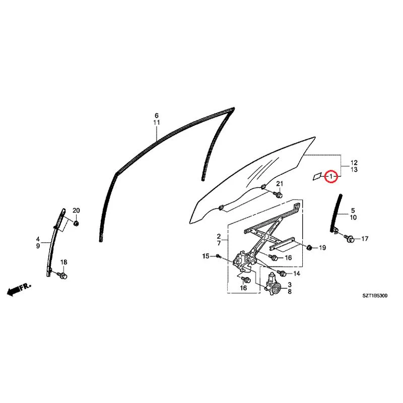 [NEW] JDM HONDA CR-Z ZF1 2012 Door Glass/Regulator GENUINE OEM - Image 2