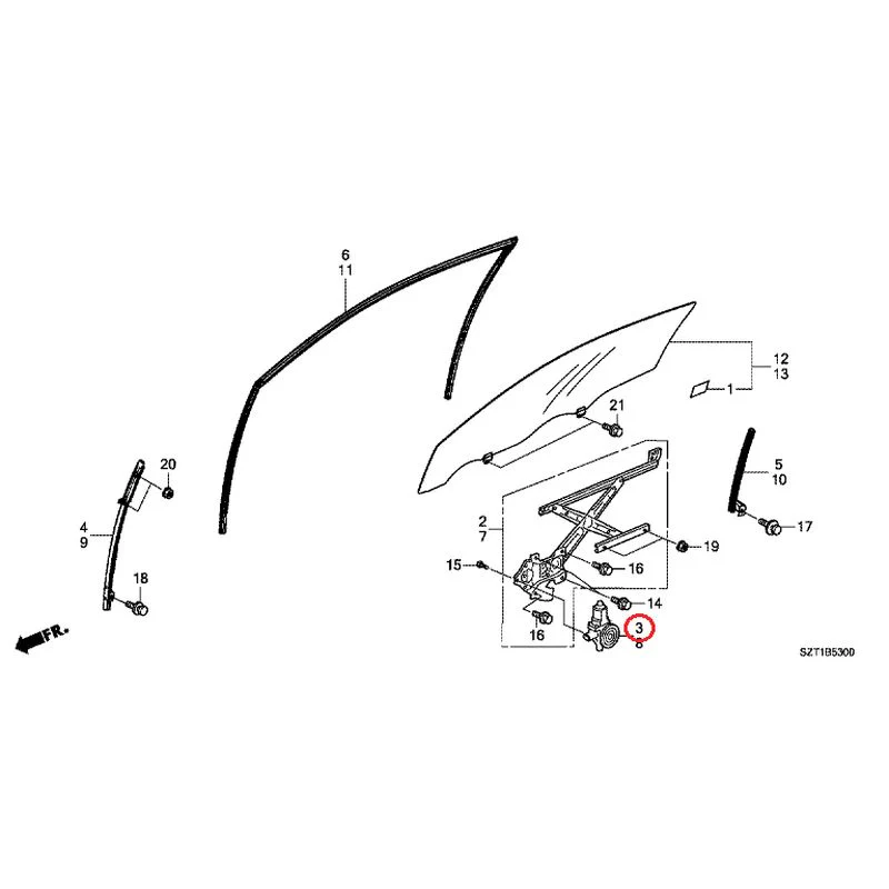 [NEW] JDM HONDA CR-Z ZF1 2012 Door Glass/Regulator GENUINE OEM - Image 4