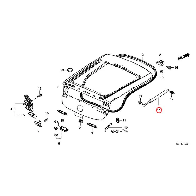 [NEW] JDM HONDA CR-Z ZF1 2012 Tailgate GENUINE OEM - Image 14