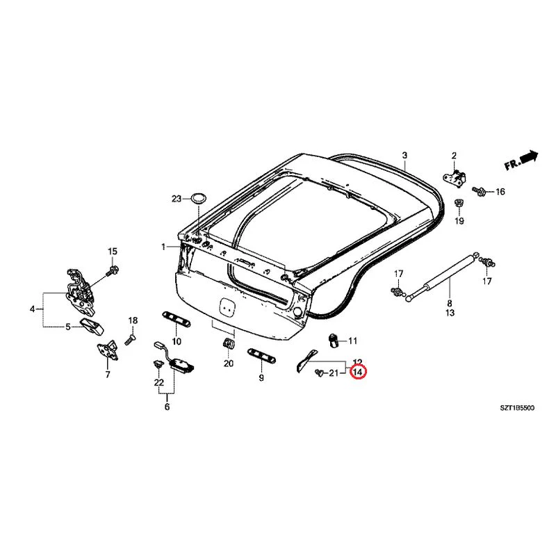 [NEW] JDM HONDA CR-Z ZF1 2012 Tailgate GENUINE OEM - Image 15