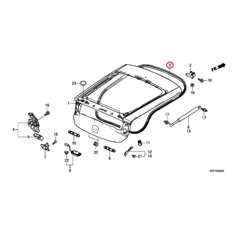 [NEW] JDM HONDA CR-Z ZF1 2012 Tailgate GENUINE OEM - Image 4