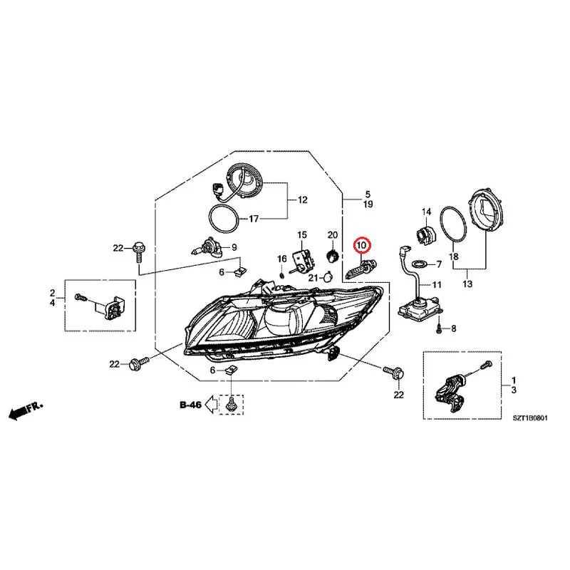 [NEW] JDM HONDA CR-Z ZF1 2012 Headlight (Hid) GENUINE OEM - Image 11
