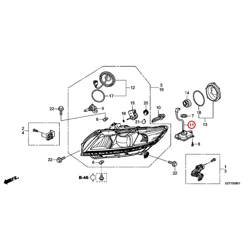 [NEW] JDM HONDA CR-Z ZF1 2012 Headlight (Hid) GENUINE OEM - Image 12