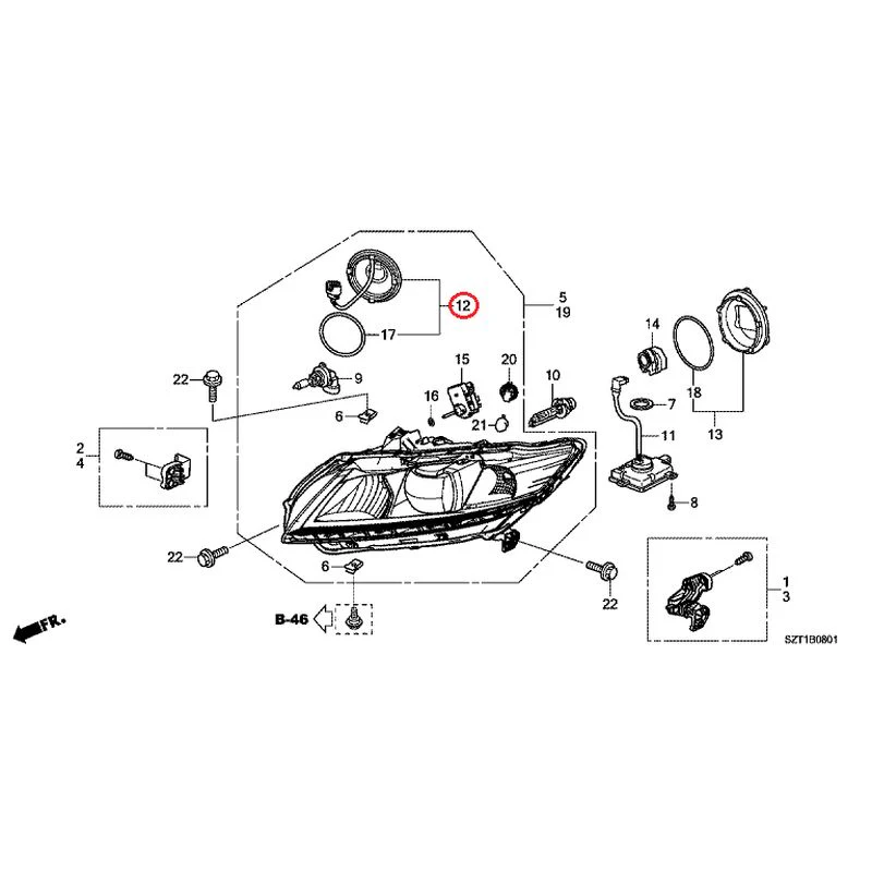 [NEW] JDM HONDA CR-Z ZF1 2012 Headlight (Hid) GENUINE OEM - Image 13