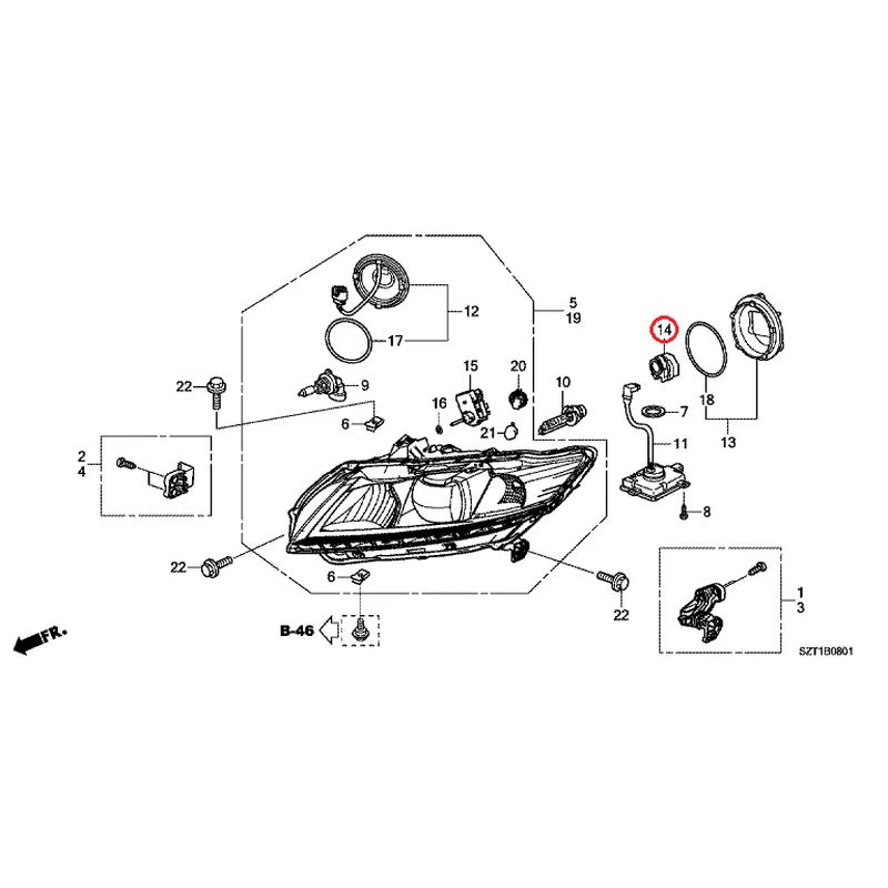 [NEW] JDM HONDA CR-Z ZF1 2012 Headlight (Hid) GENUINE OEM - Image 15