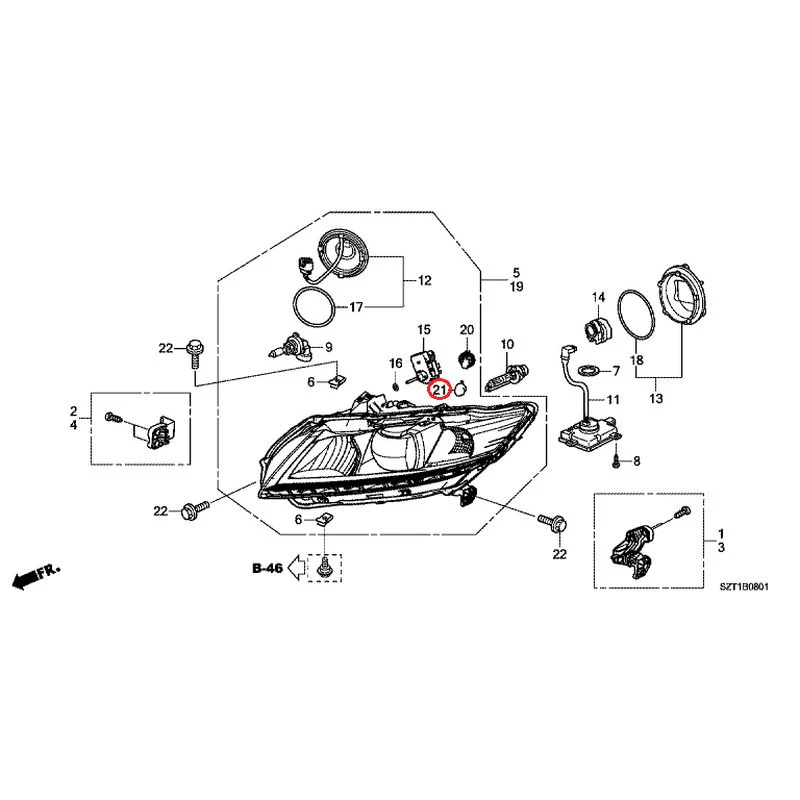 [NEW] JDM HONDA CR-Z ZF1 2012 Headlight (Hid) GENUINE OEM - Image 22