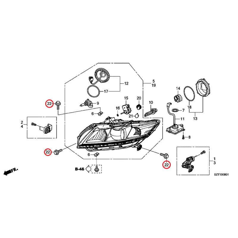 [NEW] JDM HONDA CR-Z ZF1 2012 Headlight (Hid) GENUINE OEM - Image 23