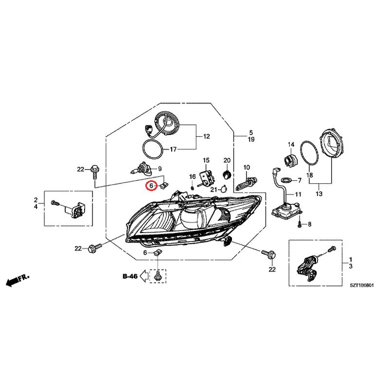 [NEW] JDM HONDA CR-Z ZF1 2012 Headlight (Hid) GENUINE OEM - Image 7