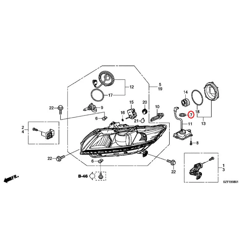 [NEW] JDM HONDA CR-Z ZF1 2012 Headlight (Hid) GENUINE OEM - Image 8