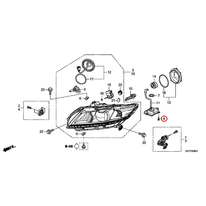[NEW] JDM HONDA CR-Z ZF1 2012 Headlight (Hid) GENUINE OEM - Image 9
