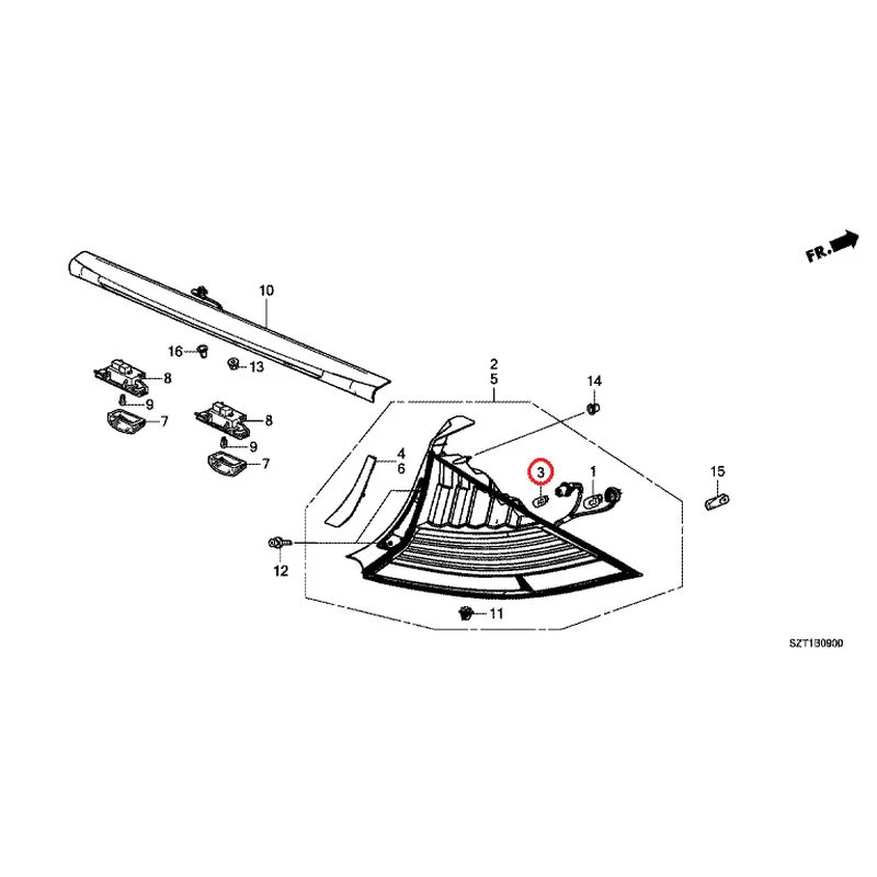 [NEW] JDM HONDA CR-Z ZF1 2012 Tail Lights/License Lights GENUINE OEM - Image 4