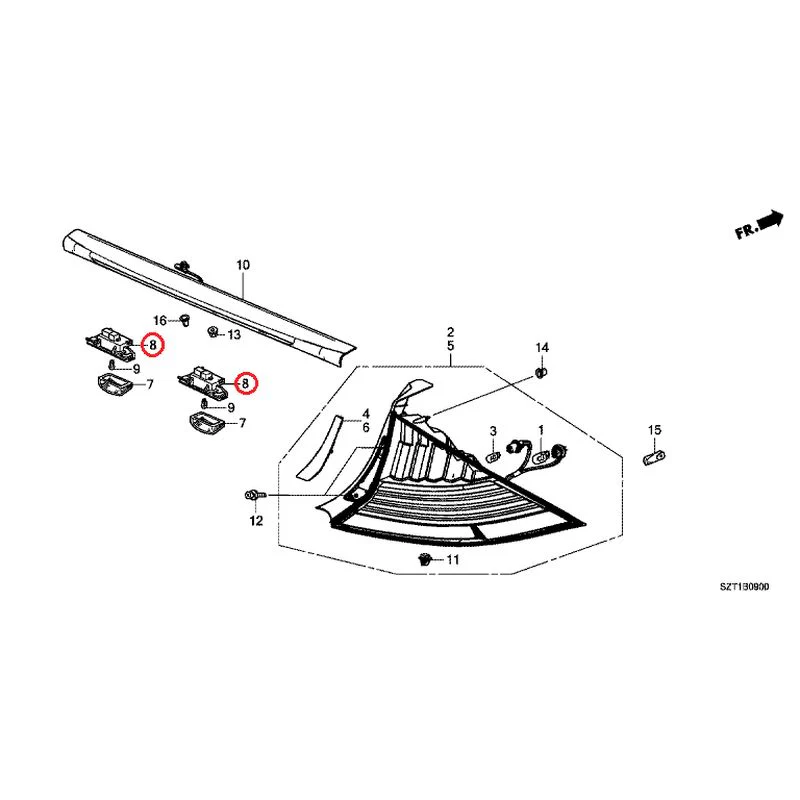 [NEW] JDM HONDA CR-Z ZF1 2012 Tail Lights/License Lights GENUINE OEM - Image 9