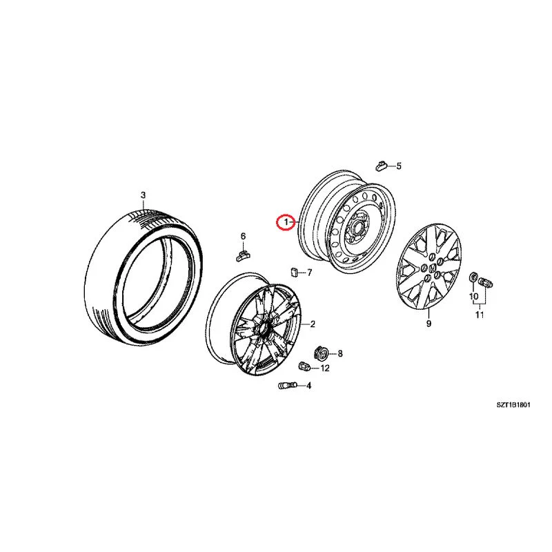[NEW] JDM HONDA CR-Z ZF1 2012 Tire/Wheel Disc GENUINE OEM - Image 2