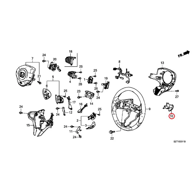 [NEW] JDM HONDA CR-Z ZF1 2012 Steering Wheel (SRS) GENUINE OEM - Image 11