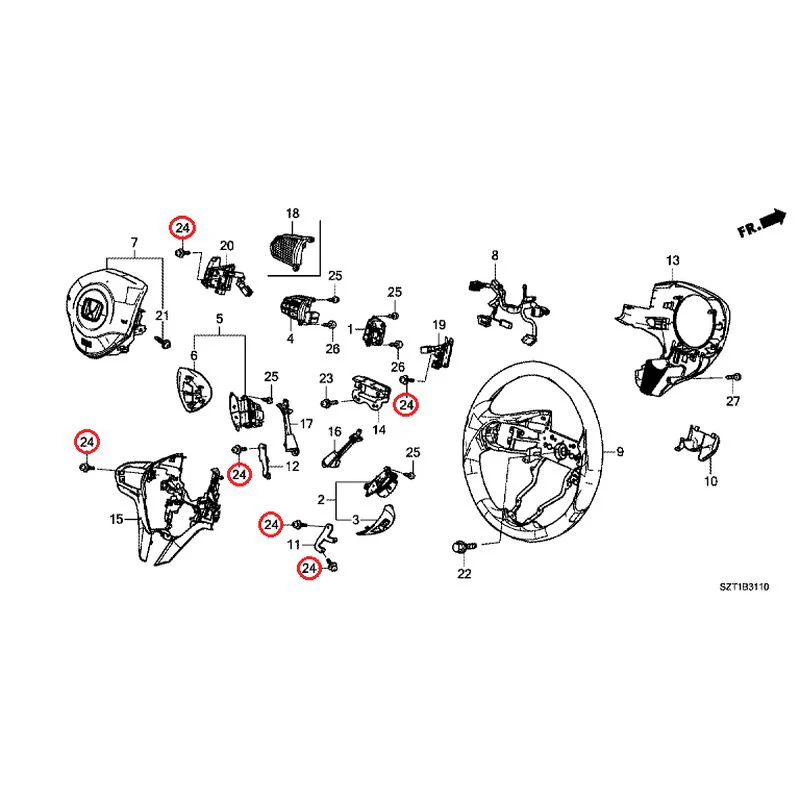 [NEW] JDM HONDA CR-Z ZF1 2012 Steering Wheel (SRS) GENUINE OEM - Image 22