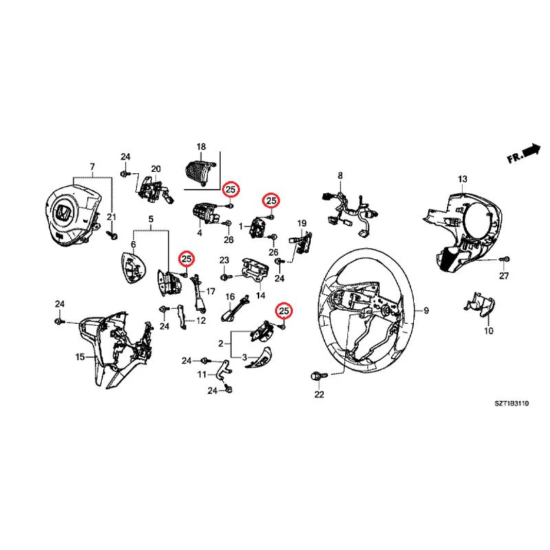 [NEW] JDM HONDA CR-Z ZF1 2012 Steering Wheel (SRS) GENUINE OEM - Image 23