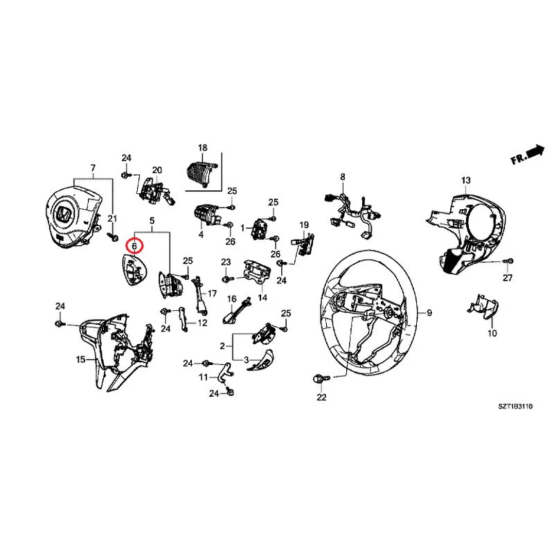 [NEW] JDM HONDA CR-Z ZF1 2012 Steering Wheel (SRS) GENUINE OEM - Image 5