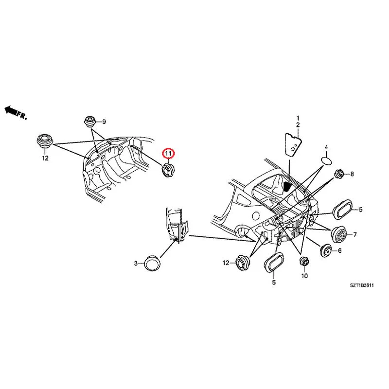 [NEW] JDM HONDA CR-Z ZF1 2012 Grommets (Rear) GENUINE OEM - Image 12