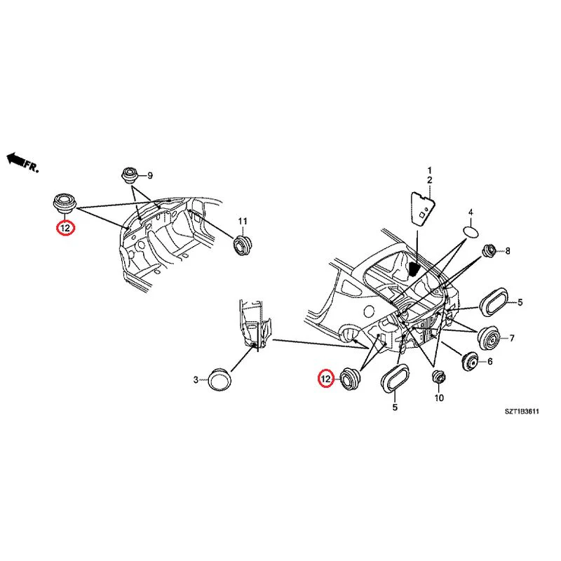 [NEW] JDM HONDA CR-Z ZF1 2012 Grommets (Rear) GENUINE OEM - Image 13