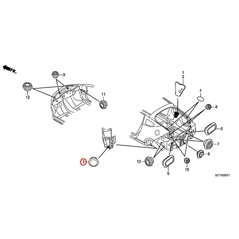 [NEW] JDM HONDA CR-Z ZF1 2012 Grommets (Rear) GENUINE OEM - Image 4