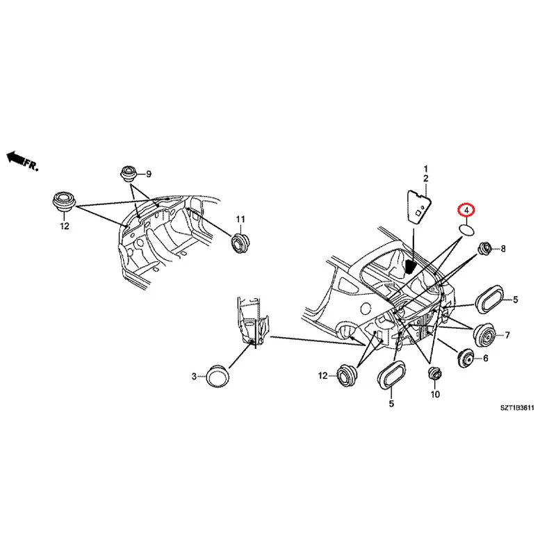 [NEW] JDM HONDA CR-Z ZF1 2012 Grommets (Rear) GENUINE OEM - Image 5