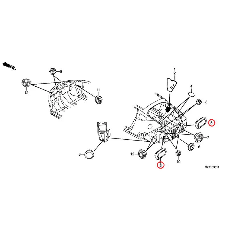 [NEW] JDM HONDA CR-Z ZF1 2012 Grommets (Rear) GENUINE OEM - Image 6