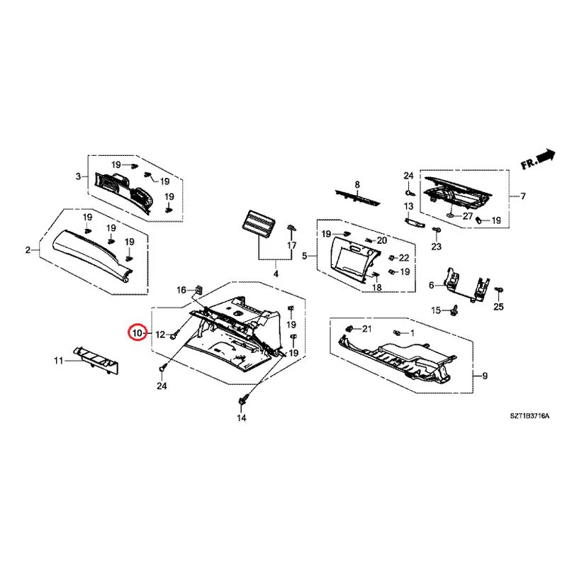 [NEW] JDM HONDA CR-Z ZF1 2012 Instrument panel garnish (passenger side) GENUINE OEM - Image 10