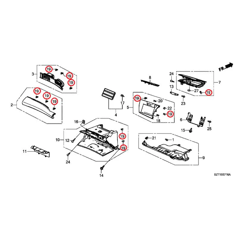 [NEW] JDM HONDA CR-Z ZF1 2012 Instrument panel garnish (passenger side) GENUINE OEM - Image 19