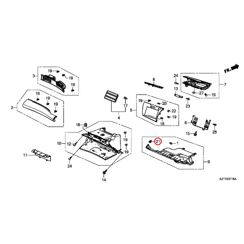 [NEW] JDM HONDA CR-Z ZF1 2012 Instrument panel garnish (passenger side) GENUINE OEM - Image 21