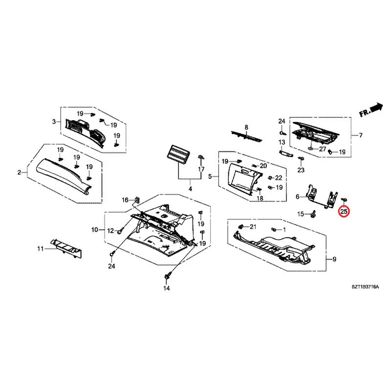 [NEW] JDM HONDA CR-Z ZF1 2012 Instrument panel garnish (passenger side) GENUINE OEM - Image 25