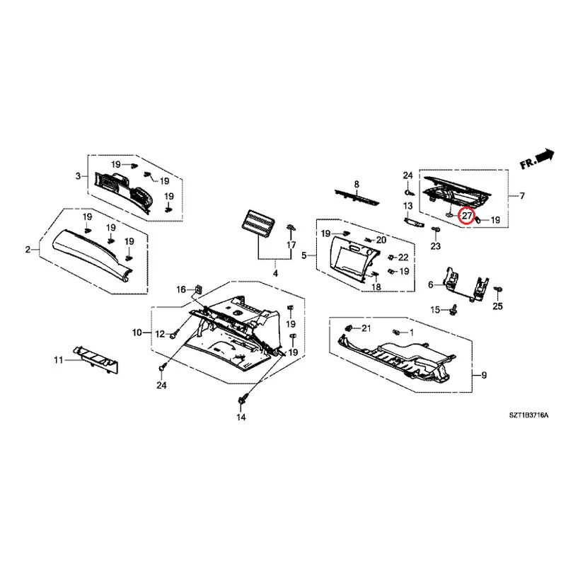 [NEW] JDM HONDA CR-Z ZF1 2012 Instrument panel garnish (passenger side) GENUINE OEM - Image 26