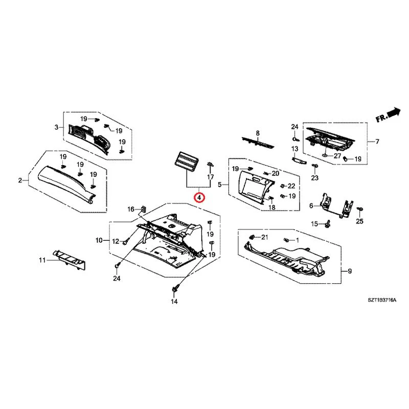 [NEW] JDM HONDA CR-Z ZF1 2012 Instrument panel garnish (passenger side) GENUINE OEM - Image 4
