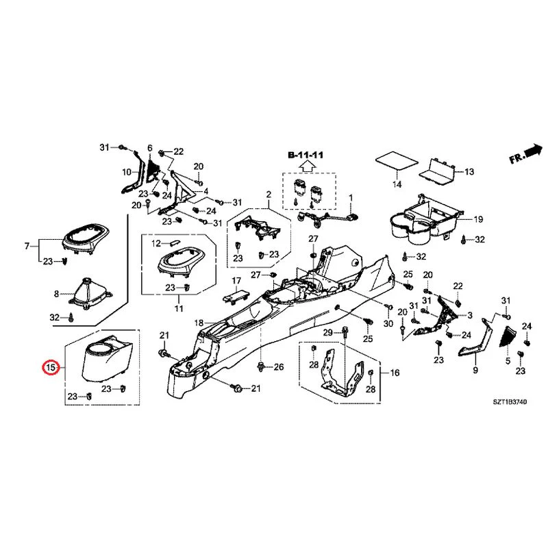 [NEW] JDM HONDA CR-Z ZF1 2012 Console GENUINE OEM - Image 14