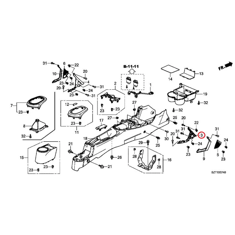 [NEW] JDM HONDA CR-Z ZF1 2012 Console GENUINE OEM - Image 3