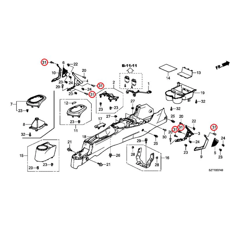 [NEW] JDM HONDA CR-Z ZF1 2012 Console GENUINE OEM - Image 30