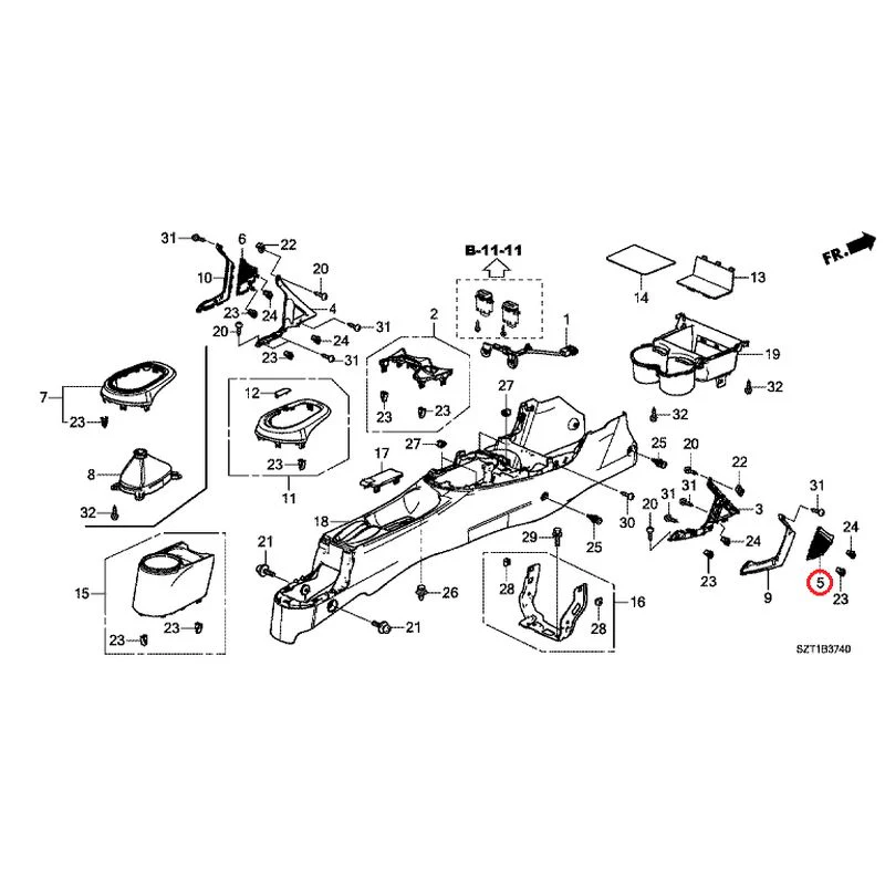 [NEW] JDM HONDA CR-Z ZF1 2012 Console GENUINE OEM - Image 5