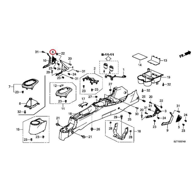[NEW] JDM HONDA CR-Z ZF1 2012 Console GENUINE OEM - Image 6