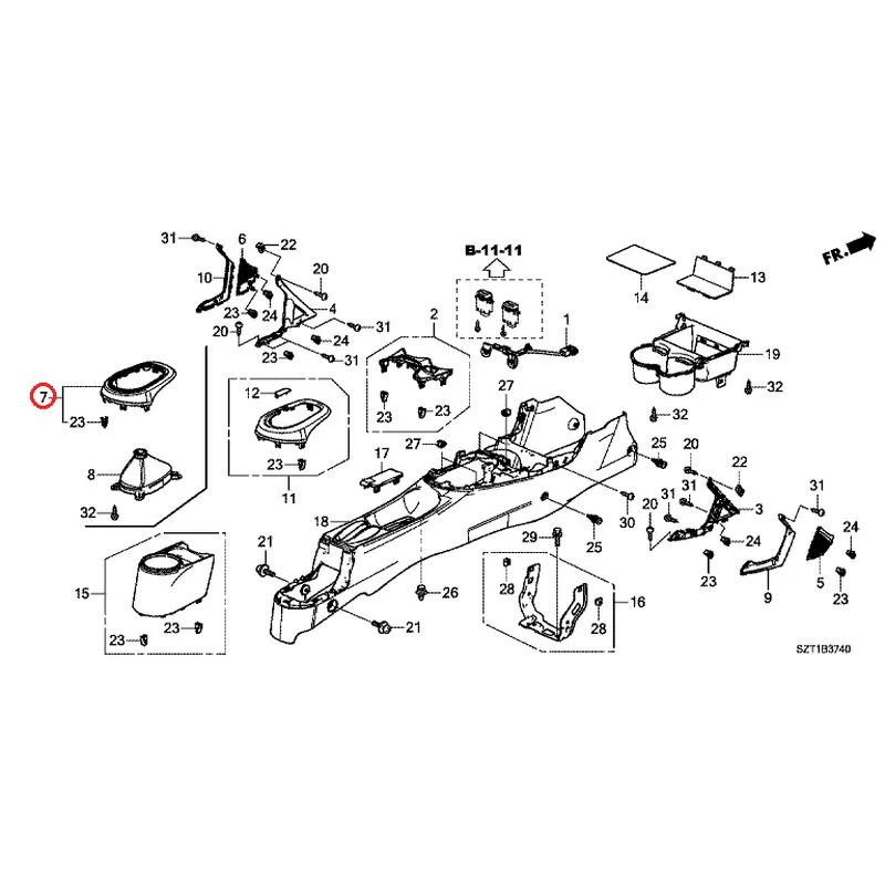 [NEW] JDM HONDA CR-Z ZF1 2012 Console GENUINE OEM - Image 7