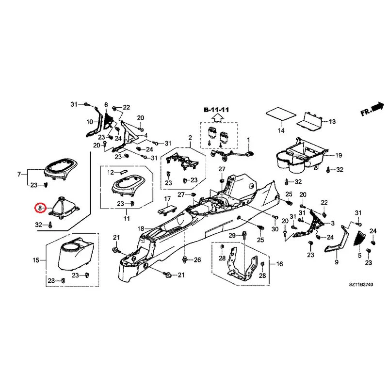 [NEW] JDM HONDA CR-Z ZF1 2012 Console GENUINE OEM - Image 9