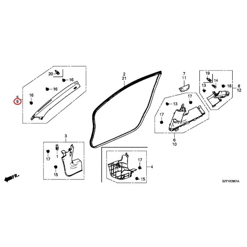 [NEW] JDM HONDA CR-Z ZF1 2012 Pillar Garnish GENUINE OEM - Image 13