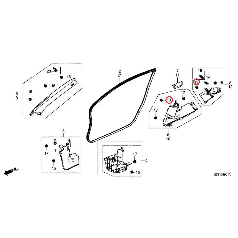 [NEW] JDM HONDA CR-Z ZF1 2012 Pillar Garnish GENUINE OEM - Image 19