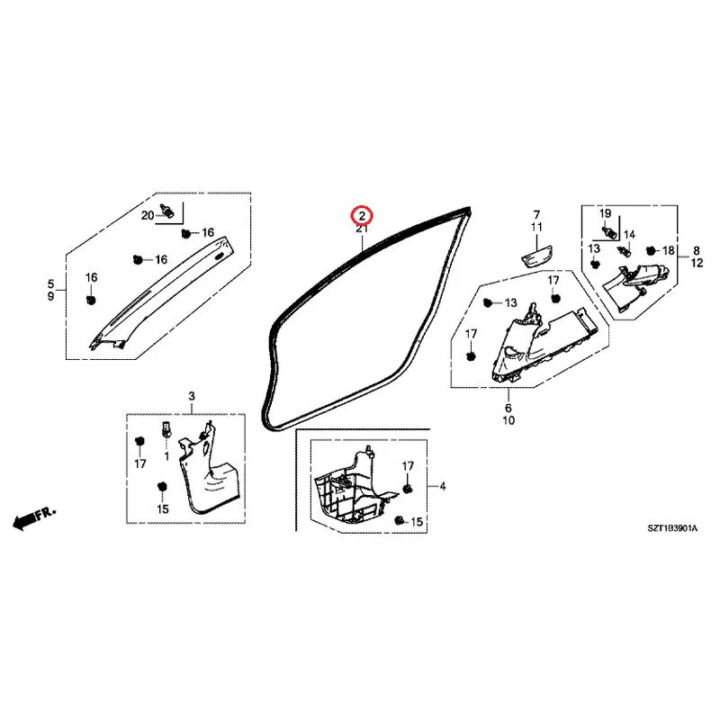 [NEW] JDM HONDA CR-Z ZF1 2012 Pillar Garnish GENUINE OEM - Image 2