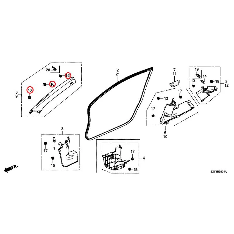 [NEW] JDM HONDA CR-Z ZF1 2012 Pillar Garnish GENUINE OEM - Image 22